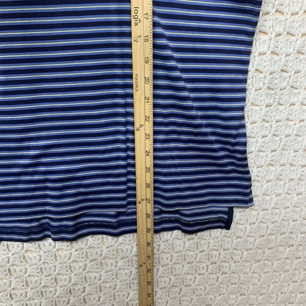 Polo Golf Ralph Lauren Shirt Mens L Navy Blue Striped 100%Pima Cotton Polo Shirt